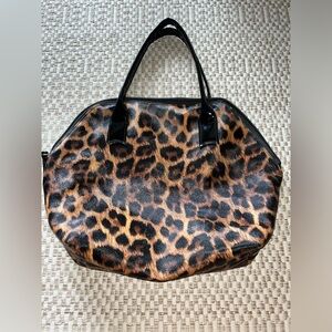 Never used Leopard cosmetics bag medium size purse handbag